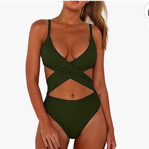 CHYRII Women's Sexy Criss Cross High Waisted Cut Out One Piece Monokini Swimsuit